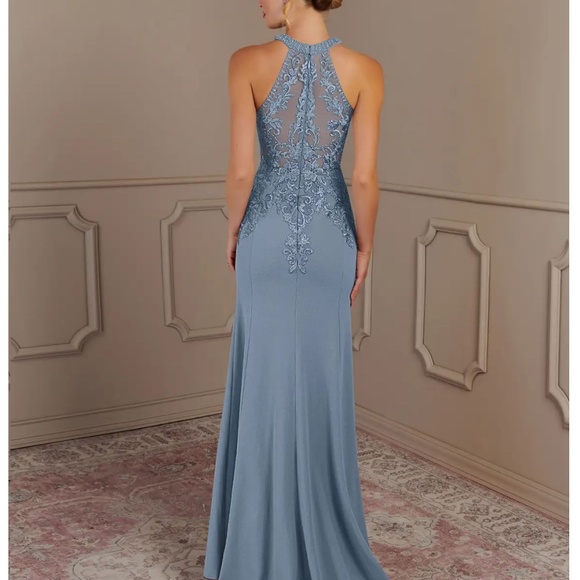 Azazie Mother of Bride/Formal Dusty Blue Maxie Long - Picture 6 of 7